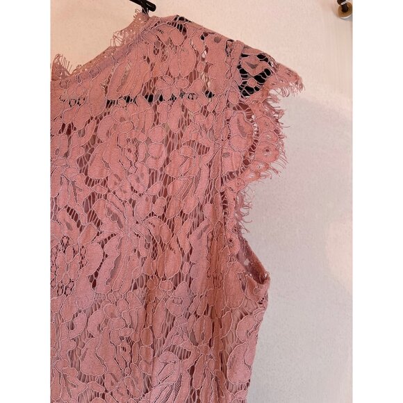 Elegant Pink Lace Floral Cocktail Dress By Miusol Medium - Picture 5 of 6